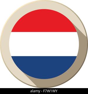Niederlande Flagge Schaltfläche Symbol moderner Stock Vektor