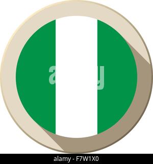 Nigeria Flagge Schaltfläche Symbol moderner Stock Vektor