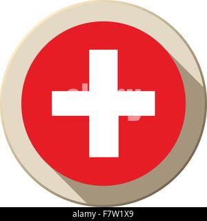 Schweiz Flagge Schaltfläche Symbol moderner Stock Vektor