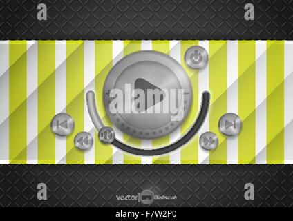 Abstrakte Technologie App-Icon mit Musiktaste Stock Vektor