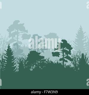 Vektor-Illustration der Baum Silhouetten Stock Vektor