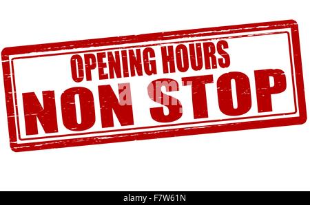 Öffnung Stunden non-stop Stock Vektor