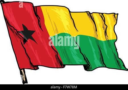 Flagge von Guinea-Bissau Stock Vektor