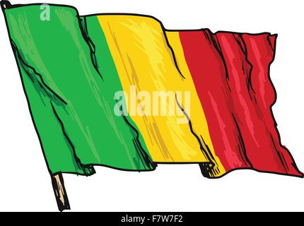 Flagge von Mali Stock Vektor