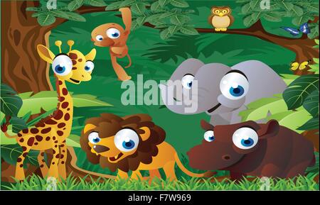 Cartoon Tiere im zoo Stock Vektor