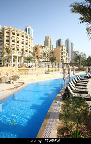 Das Westin Dubai Mina Seyahi Beach Resort & Marina, Dubai, Vereinigte Arabische Emirate Stockfoto