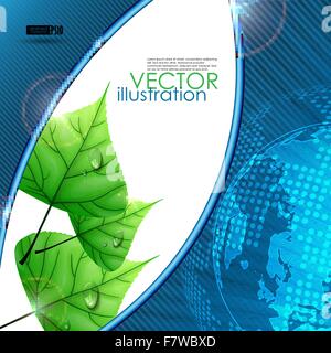 Eco-Hintergrund mit Blättern Stock Vektor