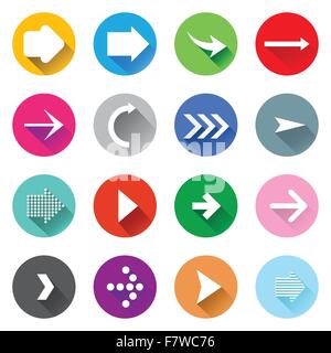 Pfeil-Symbole festgelegt. Flaches design Stock Vektor