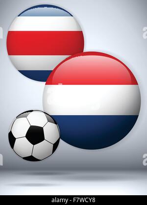 Niederlande vs. Costa Rica Flagge Fußball-Spiel Stock Vektor