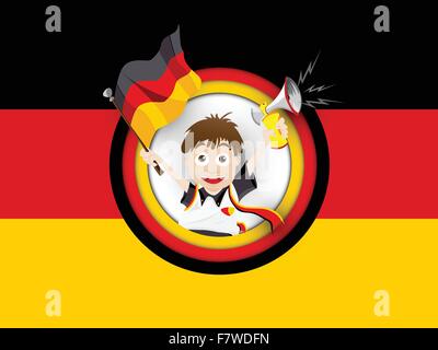 Deutschland Fußball Fan Flagge Cartoon Stock Vektor