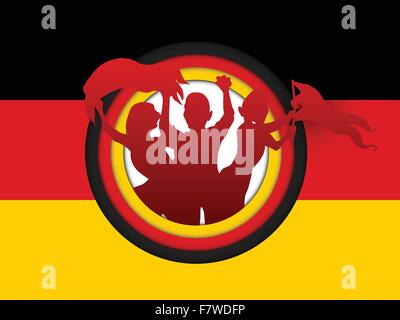 Deutschland Fußball Fan Flagge Cartoon Stock Vektor