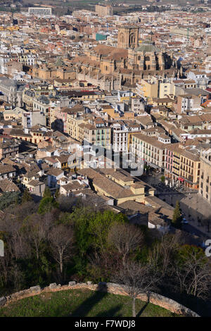 Übersicht der Alhambra, Granada, Spanien Stockfoto