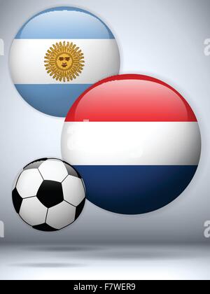 Argentinien vs. Niederlande Flagge Fußball-Spiel Stock Vektor
