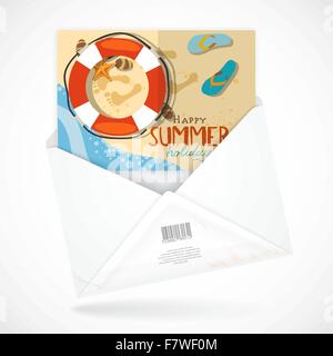 Post Umschläge mit Grußkarte Stock Vektor