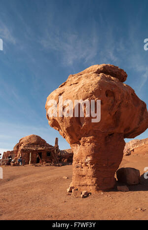 Haus gebaut in Boulder verwendet Indische Künste Stand der Marble Canyon, Arizona, Vereinigte Staaten von Amerika Stockfoto