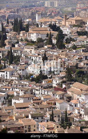 Übersicht der Alhambra, Granada, Spanien Stockfoto