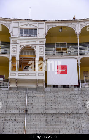 Tribüne in der Stierkampfarena Plaza de Toros de Las Ventas, Madrid, Spanien Stockfoto