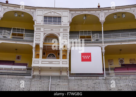 Tribüne in der Stierkampfarena Plaza de Toros de Las Ventas, Madrid, Spanien Stockfoto