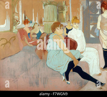 Henri de Toulouse-Lautrec-In der Stube auf Rue des Moulins Stockfoto