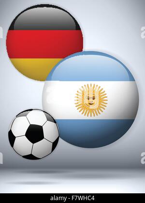 Argentinien gegen Deutschland Flagge Fußball-Spiel Stock Vektor