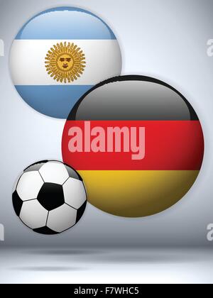 Argentinien gegen Deutschland Flagge Fußball-Spiel Stock Vektor