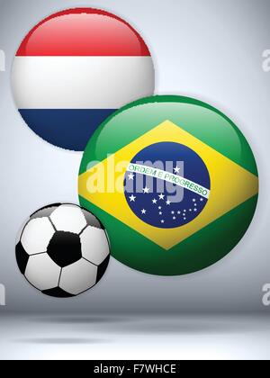 Niederlande vs. Brasilien Flagge Fußball-Spiel Stock Vektor