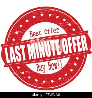 Last Minute Angebot Stock Vektor