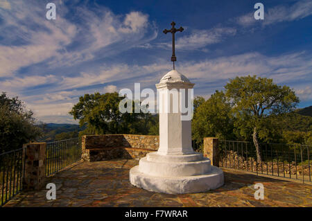 Naturpark Sierra de Aracena, Lookout "La Cruz del Vigia", Santa Ana La Real, Huelva Provinz, Region Andalusien, Spanien, Europa Stockfoto