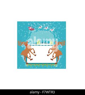 Weihnachtsmann und Rentier - abstrakte Weihnachtskarte Stock Vektor
