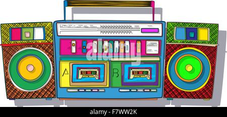 Pop-Art-boombox Stock Vektor