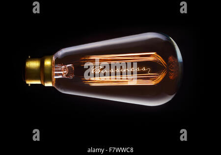 Geschäftsidee Erfolg in einem Filament-Glühbirne. Stockfoto