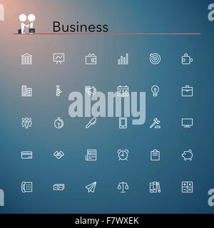Business Line Icons Stock Vektor