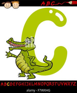Buchstabe c für Krokodil Cartoon illustration Stock Vektor