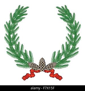 Kiefer-Kranz Stock Vektor