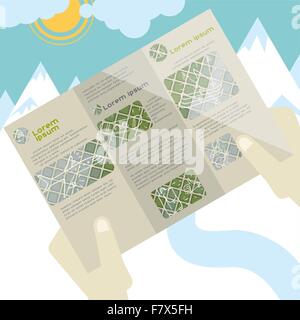 Flaches Design, Broschüre Vorlage Stock Vektor