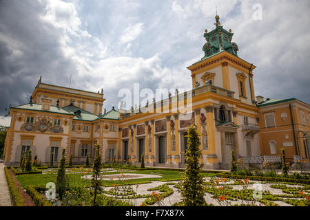 Royel Palace in Wilanow ist eines der bedeutendsten Kulturdenkmäler Polens. Waszawa, Polen. Stockfoto