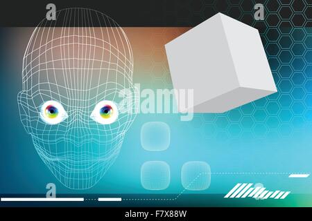 Technologie-Roboter-Gesicht Stock Vektor
