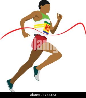 Track &amp; Field. Mann läuft. Vektor y Stock Vektor