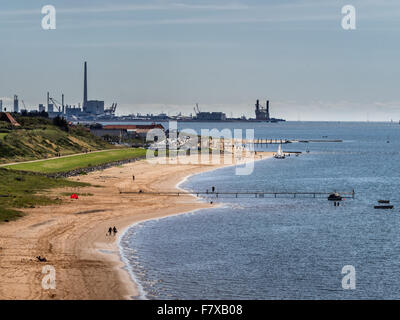 Offshore-Hafen von Esbjerg gesehen aus Hjerting, Dänemark Stockfoto