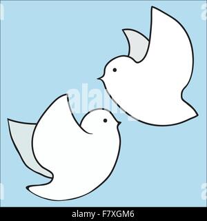 Vögel-Silhouetten - fliegen. Stock Vektor