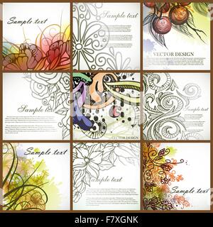 Set von floralen Hintergründen. Stock Vektor
