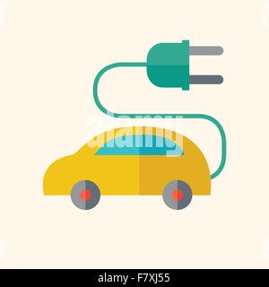 Elektroauto-flach-Symbol Stock Vektor