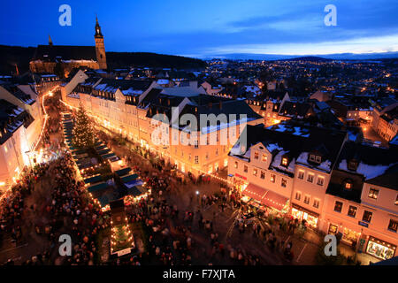 Europa, Deutschland, Sachsen, Erzgebirge, Schneeberg, Lichtelfest, Weihnachtsmarkt Stockfoto