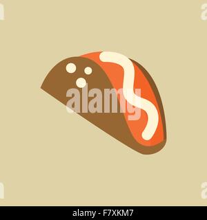 Taco. Essen-flach-Symbol Stock Vektor
