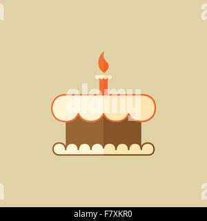 Kuchen. Essen-flach-Symbol Stock Vektor