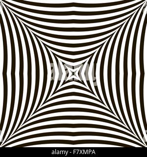 Schwarze und weiße geometrischen Vektor schimmernden optische Täuschung. Moderne Flimmern. Op-Art-Design Stock Vektor