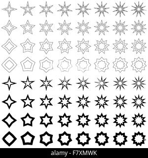 Schwarze Sterne Form Kollektion Stock Vektor