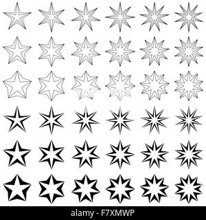 Schwarze Sterne Form set Stock Vektor
