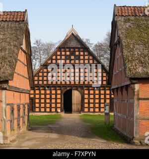 Quatmannshof, beherbergt alte Bauernhof im Museumsdorf Cloppenburg, Cloppenburg, Niedersachsen, Deutschland Stockfoto