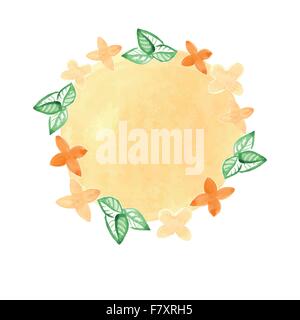 Schöne Grußkarte mit Blumenkranz. Helles Bild. Stock Vektor